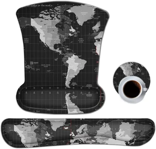 Vista 18 de ToLuLu - Juego de tapetes ergonómicos para teclado y mouse, con soporte para muñeca para laptop, tapete de gel para teclado y mouse con espuma