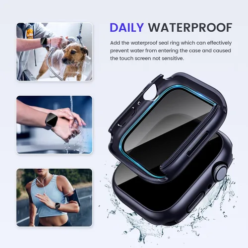 Vista 3 de Goton Funda impermeable con protección de privacidad compatible con Apple Watch, protector de pantalla de 40 mm para Series 6/5/4, SE 3/2/1