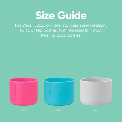 Vista 4 de Bota de silicona para botella de agua Owala, funda protectora antideslizante para botella de agua, protege botellas de acero inoxidable FreeSip