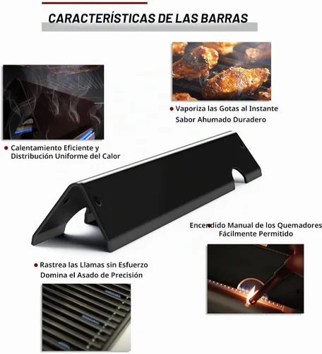 Vista 5 de 66032 66795 Barras aromatizantes de 17 pulgadas de repuesto para Weber GS4 Genesis II 300, E-310 E-315 E-335 E-330 S-335, piezas Genesis GS4 II LX