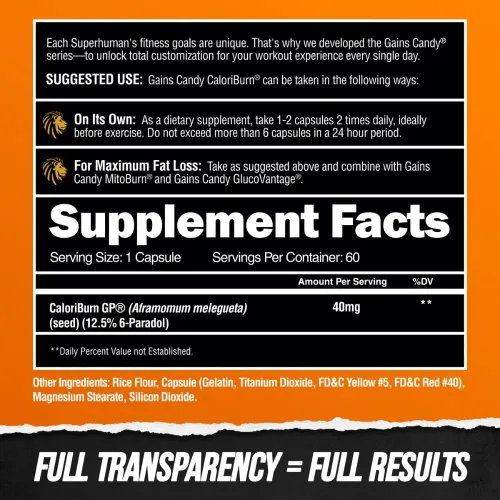 Vista 5 de ALPHA LION Gains Candy, píldoras que apoyan la pérdida de peso, suplementos energéticos, extracto 100% natural, quema de calorías, regula