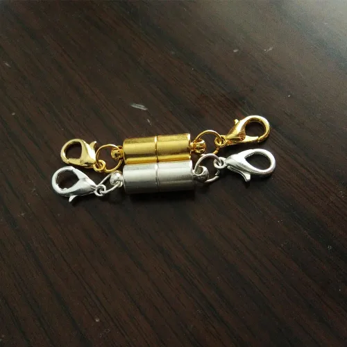Vista 2 de Dsmile Paquete de 12 piezas de cierre magnético de langosta de color dorado y plateado para joyería, collar y pulsera