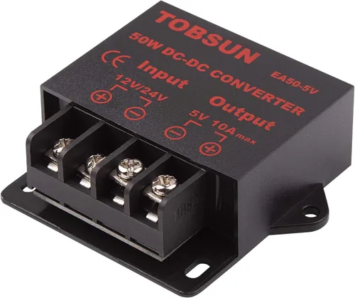 Vista 3 de Convertidor de 12 V a 5 V - iGreely DC 12V 24V a 5V 10A Adaptador de convertidor reductor de voltaje CC Regulador de fuentes de alimentación Módulo