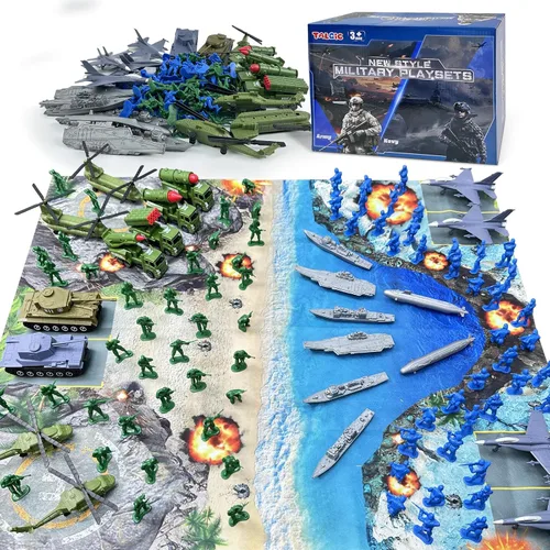 TALGIC Set de Juego de Soldados del Ejército - Juego Grande Incluyendo Figuras de Acción de Soldados del Ejército, Alfombra de Batalla, Accesorios
