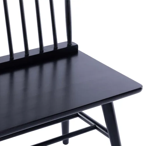 Vista 12 de DUHOME Banco de comedor de entrada con respaldo de husillo, banco Windsor de madera para vestíbulo, balcón, sala de estar, color blanco