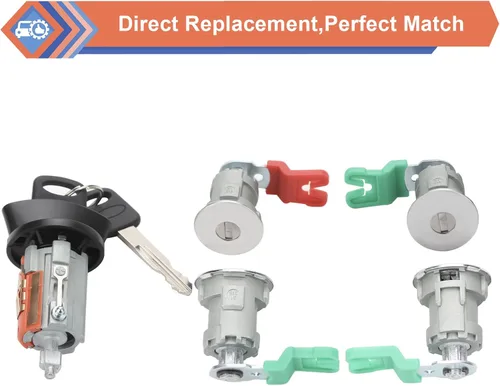 Vista 6 de Cilindro de bloqueo de puerta de cilindro de encendido compatible con Ford Vehicle E150 1997-2018, furgoneta E250, furgoneta E350, camioneta