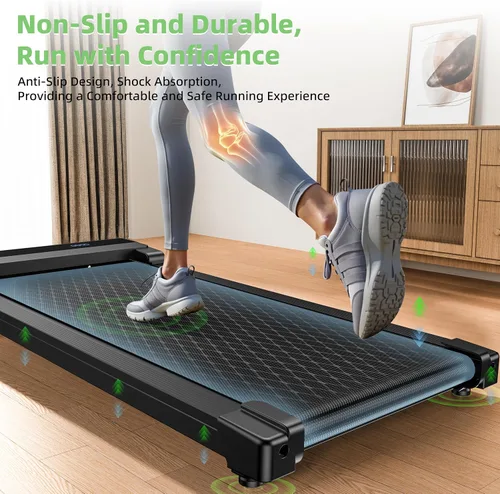 Vista 11 de Walking Pad Treadmill with 5% Incline - Under Desk Running Machine Mat Pads for Home Office Portable Small Compact Quiet Flat Indoor Magnetic Negro