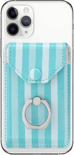 Vista 19 de Soporte para anillo en la cartera para teléfono celular, billetera delgada de cuero con tarjeta de crédito, funda de bloqueo RFID, color negro