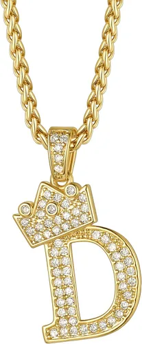 Vista 19 de Richsteel Collar con colgante de letra inicial A-Z para hombres y mujeres Initial A