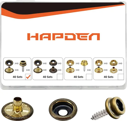 Vista 14 de 160 piezas de botones de presión, kit de cierres a presión, cierres de 15 mm de acero inoxidable de grado marino para lonas de barco, cierres