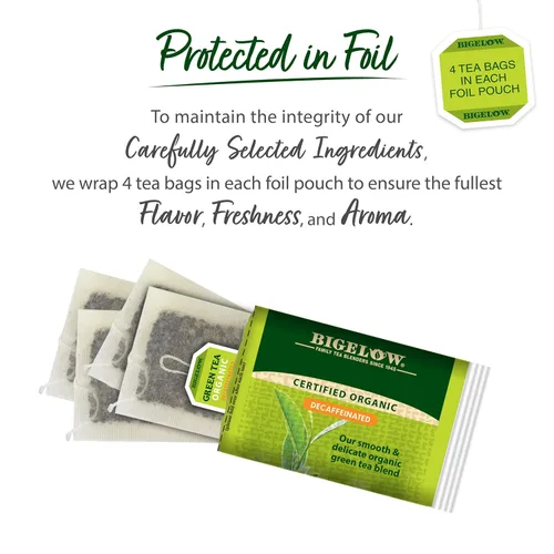 Vista 4 de Té verde orgánico descafeinado Bigelow, 40 unidades (paquete de 6), 240 bolsas de té en total