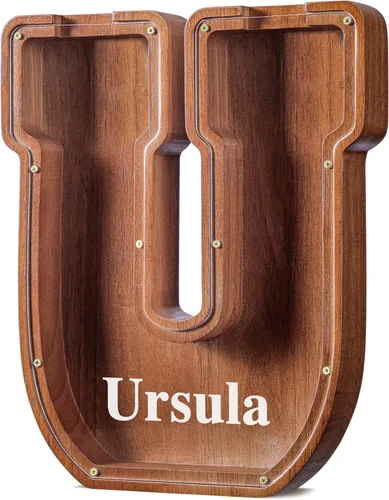 Vista 81 de SummiDate Alcancía de madera de letra para niños y niñas, Alfabeto, regalo de cumpleaños para niños (W)