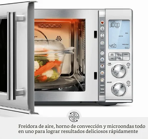 Vista 3 de Breville BMO870BSS Combi Wave 3 en 1, acero inoxidable cepillado 3 appliances in one device Microwave reheats fast, air fryer crisps without