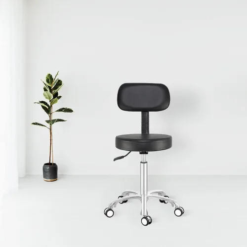 Vista 2 de Antlu Silla de dibujo para garaje, tienda, banco de trabajo, cocina, salón médico, taburete ajustable giratorio con ruedas y soporte para la espalda