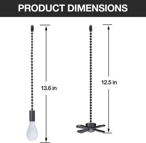 Vista 5 de SmoTecQ Extensor de Cadena de Ventilador de Techo con Bombilla de Vidrio Esmerilado Decorativa y Cable de Ventilador, Compatible con Todos los Orb
