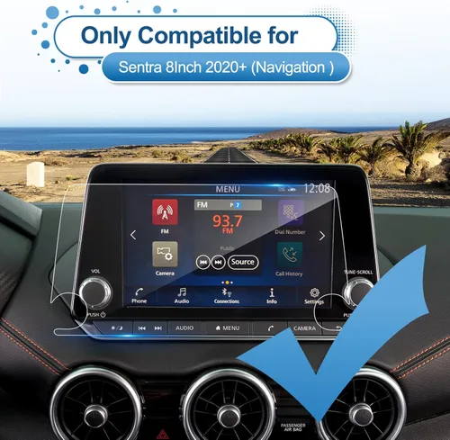 Vista 2 de Protector de pantalla Sentra 2020-2025 para Nissan Sentra (SV/SR) pantalla táctil de 8 pulgadas, vidrio templado 9H 2023 2024 2025, accesorios