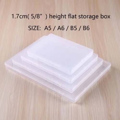 Vista 2 de Paialco B5 Caja de almacenamiento de plástico transparente, 7 x 10 pulgadas soporte plano para cuentas/herramientas/cartas/papeles