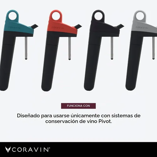 Vista 5 de CORAVIN Aireador giratorio para su uso, sistema de preservación de vino airea rápidamente tu vino tinto y blanco embotellado, conserva la frescura