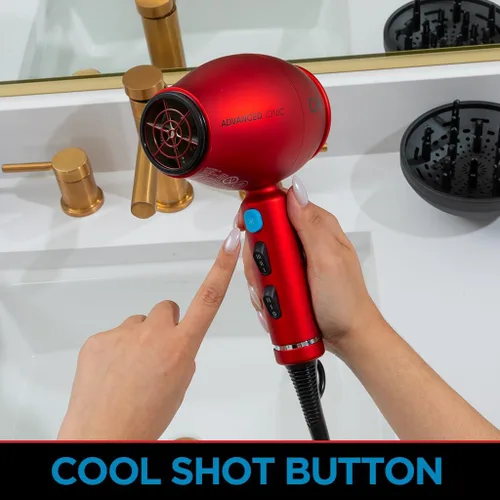 Vista 6 de CHI Secador de pelo compacto iónico avanzado de la serie 1875, secador de pelo para secado ultrarrápido, reduce el encrespamiento y aumenta