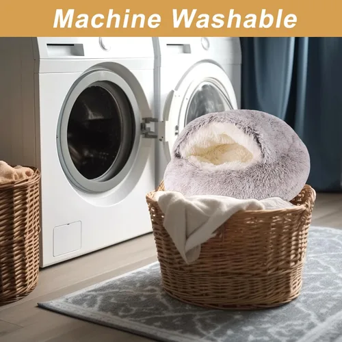 Vista 3 de Camas para perros pequeños, cama tipo cueva para gatos, cama lavable para gatos, cama acogedora para mascotas para perros o gatos, cama