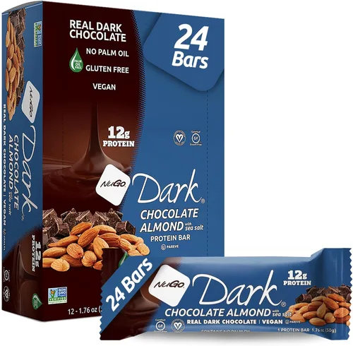 Vista 26 de NuGo Caja variada oscura: pretzel, chispas de chocolate, chispas de chocolate con menta, cereza, taza de mantequilla de maní y almendras, 0.43-0.47