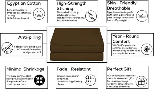 Vista 11 de Sábana encimera suave de lujo de 800 hilos, 100% algodón egipcio, 1 pieza, tamaño Queen (92 x 102 pulgadas), color negro liso
