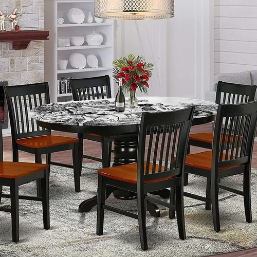 Vista 2 de Mantel ovalado ajustable para patio, mantel de poliéster elástico para caza, perros de caza en el bosque, mantel ajustable con estampado de dibujo