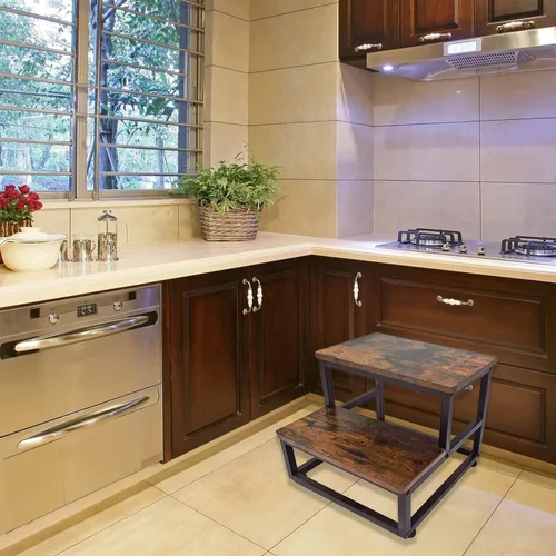 Vista 58 de Taburete de pie para adultos y niños, taburete resistente para armario, taburete de pie resistente para cocina, baño, dormitorio, soporta hasta 500