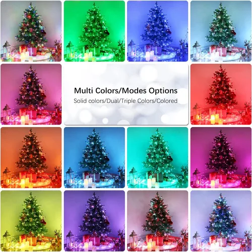 Vista 9 de Brizled - Luces de hadas que cambian de color, 66 pies / 20 metros, 200 luces LED de Navidad con control remoto, luz RGB parpadeante ajustable, luz