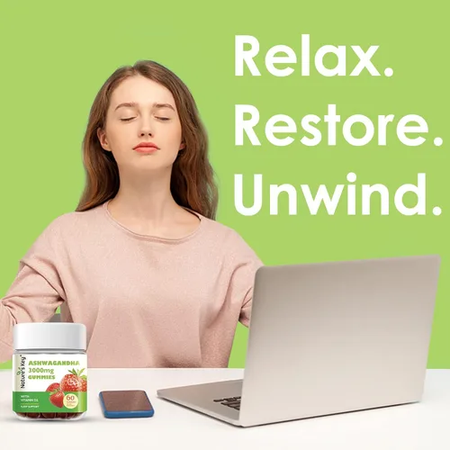 Vista 2 de Nature's Key Gomitas Ashwagandha, 3000 mg de extracto de raíz de Ashwagandha de alta potencia con vitamina D2, estrés, estado de ánimo tranquilo