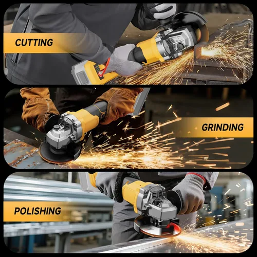 Vista 7 de Amoladora angular inalámbrica, amoladora eléctrica sin escobillas de 4-1/2 pulgadas, compatible con batería DeWalt de 20 V MAX, 3 velocidades, 7000