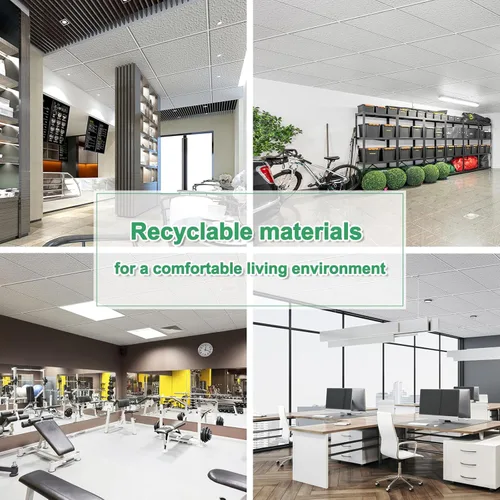 Vista 6 de Azulejos de techo profesionales impresos de 2 x 2 pies, panel de techo de PVC de 24 x 24 pulgadas, impermeable, lavable y resistente al fuego, PVC