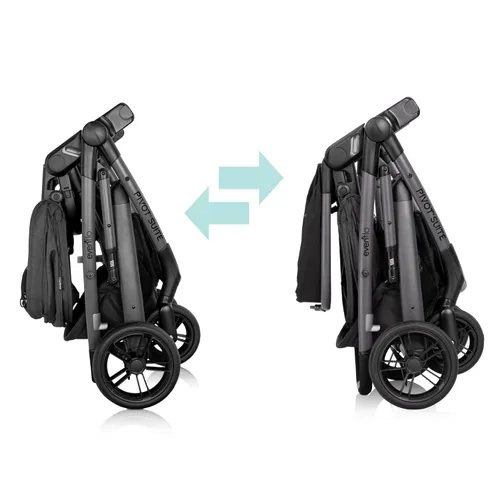 Vista 8 de Evenflo Pivot Suite - Sistema de viaje con asiento infantil LiteMax para automóvil con barra antirrebote, color negro Dunloe