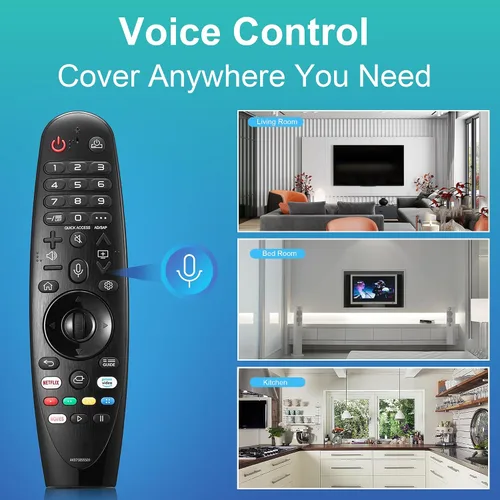 Vista 8 de MR20GA para LG Magic Remote con puntero y función de voz, repuesto para muchos modelos de Smart TV LG - Teclas rápidas Netflix y Prime Video