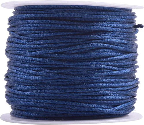 Vista 132 de KONMAY - Cuerda de nailon satinado de seda, 45.72 metros, 0.8mm cola de rata, para nudos chinos, Kumihimo, abalorios, macramé, joyería, Verde manzana