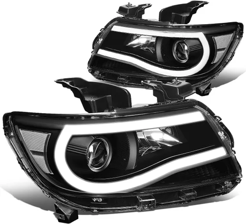 Conjunto de faros delanteros Auto Dynasty compatible con Chevy Colorado 2015-2023, faros proyectores LED DRL con tira en U de repuesto, lado del