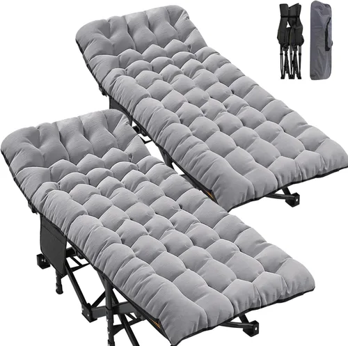 Vista 16 de ABORON Catre de campamento para adultos de 28" extra ancho, resistente 1200D Oxford para dormir, cama de campamento plegable portátil con colchoneta