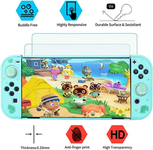 Vista 3 de Accessories Bundle for Nintendo Switch OLED Animal Crossing Model 2021 - YOOWA Accessory kit NS Oled Animal Crossing Set with Carrying Case