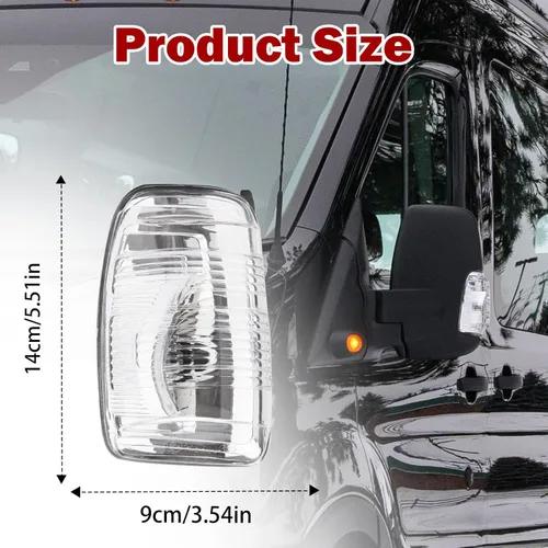 Vista 5 de Indicador de luz de espejo lateral compatible con Ford Transit 150 250 350 350HD 2015 2016 2017 2018 2019 2020 2021 (izquierda y derecha) Cubierta