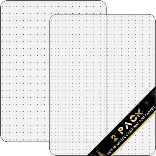Vista 9 de Tapete de PVC para alfombra, protector de suelo de escritorio de computadora, almohadilla para silla rodante, 36 x 36 pulgadas, paquete de 2
