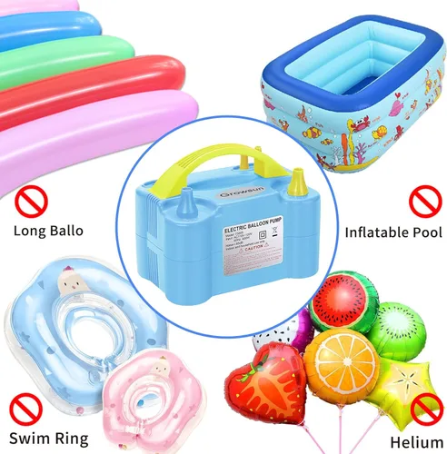 Vista 5 de Growsun Kit de bomba de globos, kit eléctrico de arco de guirnalda de globos, inflador de aire para decoración de fiestas con tira de cinta de Azul