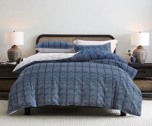 Vista 15 de SLEEPBELLA Funda de edredón tamaño Queen, 600 hilos de algodón reversible con ramas grises y flores amarillas (tamaño Queen, hojas blancas)