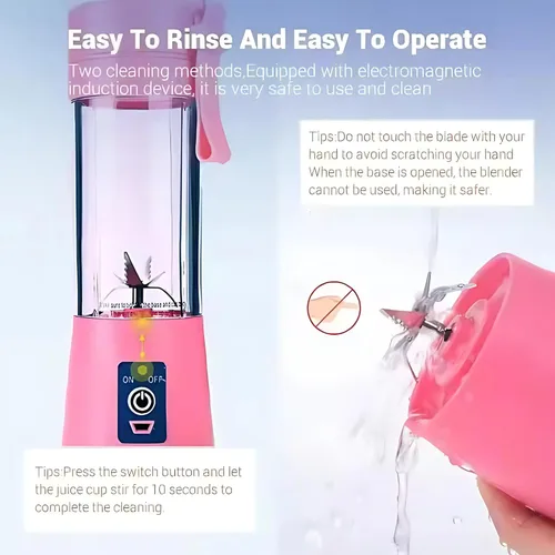 Vista 7 de Batidora portátil compacta de 12 onzas recargable por USB, con potente motor: perfecta para batidos, batidos, exprimidor de frutas/verduras