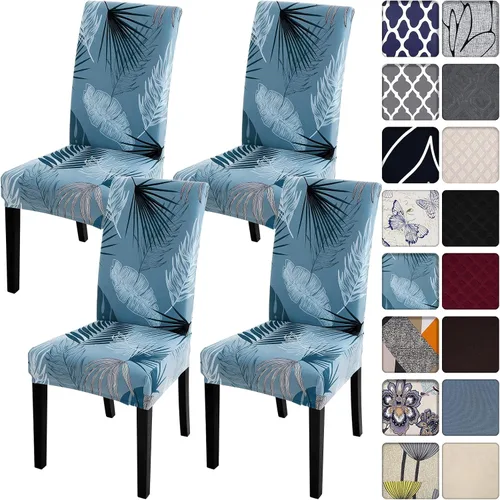 Vista 44 de SearchI Juego de 2 fundas elásticas para sillas Parsons de comedor, fundas elásticas con estampado de elastano, extraíbles, lavables, fundas