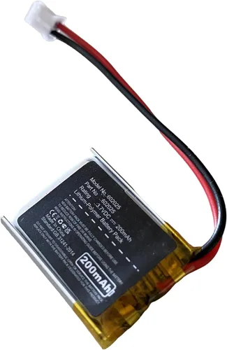Vista 3 de Nzzz Batería LiPo de 200 mAh 3.7 V 602025 con 2 cables JST PH2.0.000 in Conector 602025 Batería recargable resistente a altas temperaturas