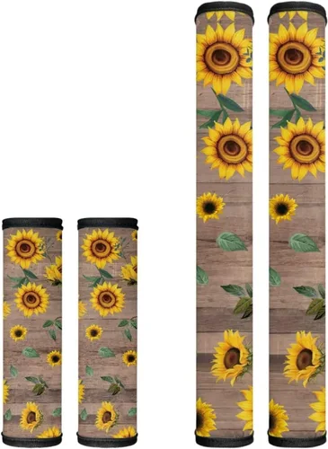 Vista 35 de Fundas para manija de puerta de nevera con colibrí floral, estilo bohemio, 4 unidades, protege tu microondas, horno, refrigerador, lavavajillas