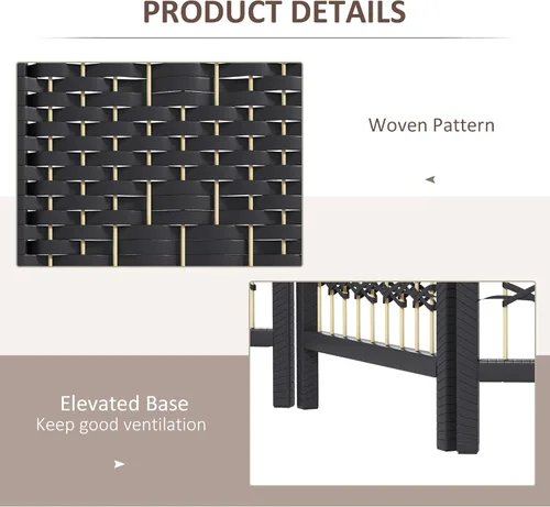 Vista 5 de HOMCOM Divisor de habitación de 3 paneles, pantalla de privacidad plegable, separador de habitación de 5.6 pies, divisor de pared de división Negro