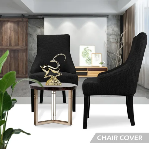 Vista 2 de Lellen Funda elástica de terciopelo para silla con respaldo de ala, funda protectora reutilizable para comedor, banquete, decoración del hogar, etc.