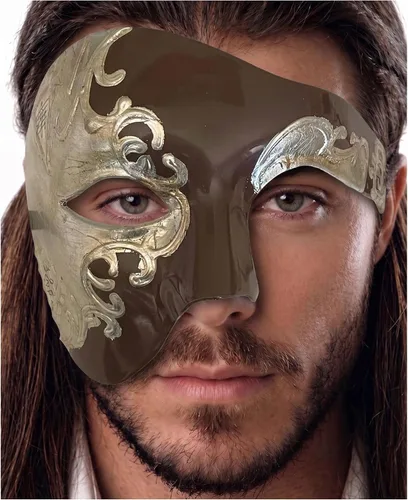 Vista 35 de Máscara de mascarada para hombre, máscara del fantasma de la ópera, máscara de baile de graduación, Mardi Gras, Haloween veneciano, media cara