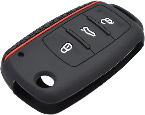 Vista 3 de 2 PIEZAS Funda de Silicona para Llave de Mando a Distancia de 3 Botones, para VW Beetle, Caddy, Eos, Jetta, Golf, Polo, Scirocco, Sharan, Tiguan